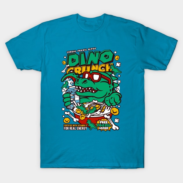 Retro Cartoon Cereal Box // Dino Crunch // Funny Vintage Breakfast Cereal T-Shirt by SLAG_Creative